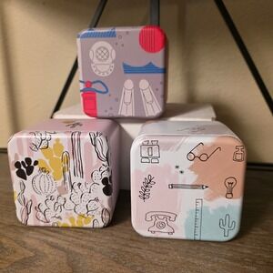 Fossil Watch Tins Set of 3 Cactus Scuba Whimsical Collectible Metal Storage Box